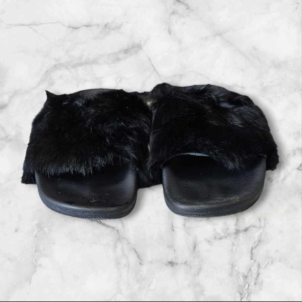 REBECCA MINKOFF Women's Fur Slip On Black 10M - Picture 4 of 7